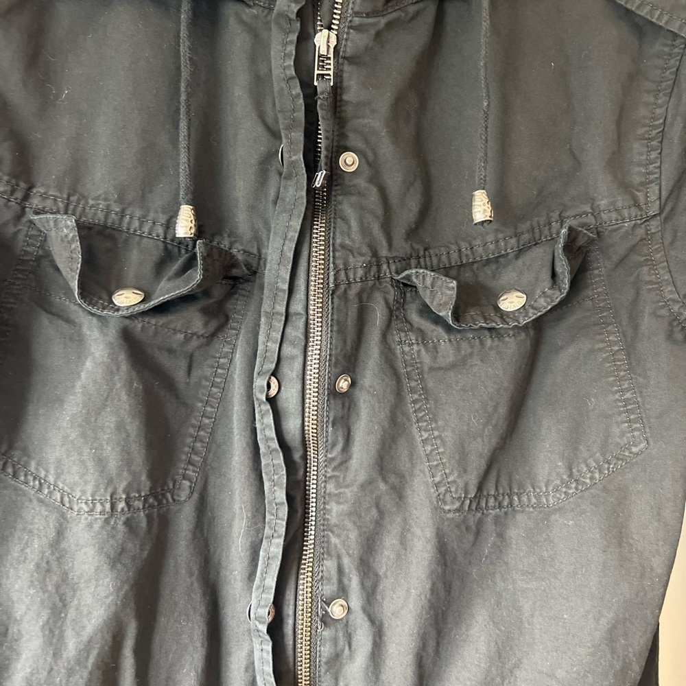 Buffalo David Bitton Hooded Black Cargo Jacket - Women’s S - Picture 8 of 11